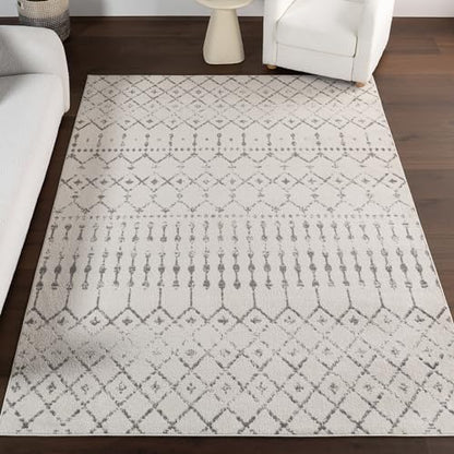 nuLOOM Blythe Grey Trellis Power Loomed Area Rug, 9' x 12' - color: Blythe Grey, size: 9' x 12' (Rectangular)