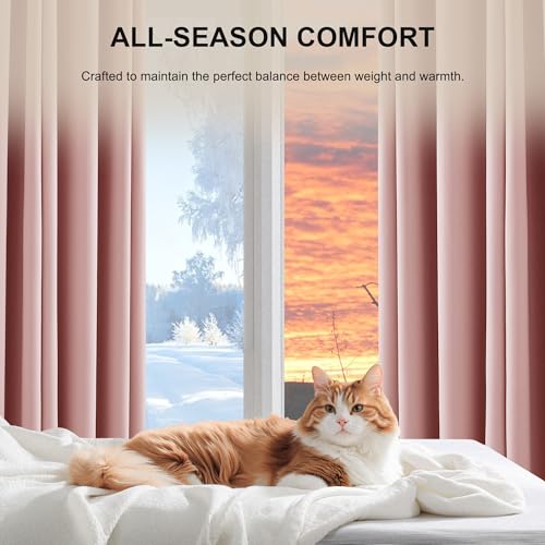 NICETOWN 100% Blackout Pink Curtains 63 inches Long, Rod Pocket Light Blocking Window Treatment Thermal Insulated Drapes for Girls Room, W52 x L63, 2 Panels - color: Pink, size: 52"W x 63"L (Pack of 2)