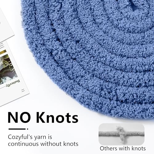 Cozyful Chunky Yarn for Hand Knitting - #10 Chunky Chenille Yarn, Jumbo Big Thick Chunky Yarns for Crocheting, Super Bulky Chunky Knit Blanket Yarns, 8 Skein (22 yds 8 oz Each Skein), Country Blue - color: Country Blue