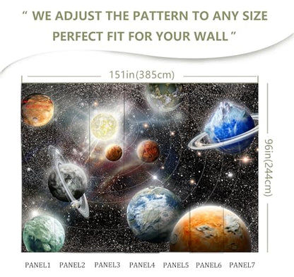 Galaxy Starry Sky Space Wall Mural Planet Wallpaper | 151"x96", for Bedroom Living Room Bathroom, Textured Fabric, Not Peel and Stick - color: Mural 04, size: 151" x 96"