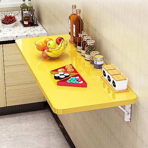 Laundry Folding Table, fold down table, Wall Mounted Folding Table, Folding Kitchen Table, laundry room folding station, Laundry Table Foldable With Bracket , Wall Shelf Computer Desks Workstations ( - color: Yellow, size: 40x30cm/16x12in