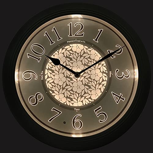 12.6" Illuminated Farmhouse Wall Clock | Silent Battery-Operated Night Light Wall Clock, Smart LED Sensor, Living Room, Kitchen, Bath, Sage Green - color: Sage Green, size: 12.6"