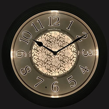 12.6" Illuminated Farmhouse Wall Clock | Silent Battery-Operated Night Light Wall Clock, Smart LED Sensor, Living Room, Kitchen, Bath, Sage Green - color: Sage Green, size: 12.6"