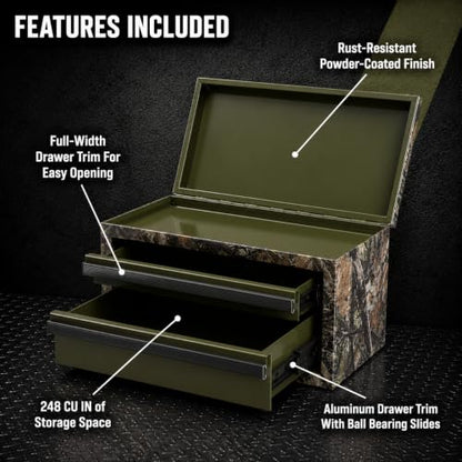 Mini 2-Drawer Steel Tool Box Green Camo - color: Green Camo, size: 2 Drawer