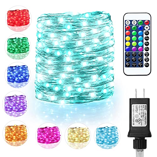 OMIKA Fairy Lights Plug in, 16 Color Changing, 40ft 120 LED Twinkle Lights with Remote Timer, 132 Modes Firefly Decorative Lighting for Bedroom Wedding Christmas Tree Halloween Décor - color: Color Changing, size: 40ft 120LED