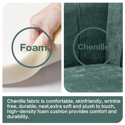 Chifee & Vingol Upholstered Small Loveseat for Small Space with Golden Legs,Green - color: Chenille-green