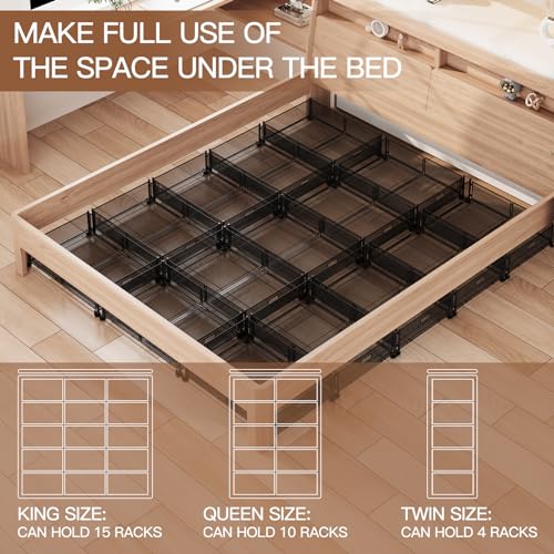 Gawerk Under Bed Storage with Wheels, Foldable Metal Mesh Underbed Storage Container Bins, Tool-free Assembly Clothes Drawer Organizer, 2Pack - color: White