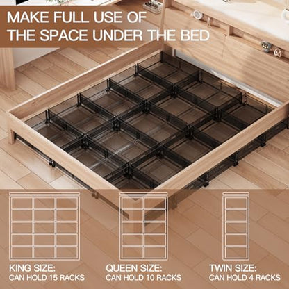 Gawerk Under Bed Storage with Wheels, Foldable Metal Mesh Underbed Storage Container Bins, Tool-free Assembly Clothes Drawer Organizer, 2Pack - color: White