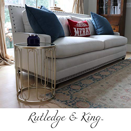 Rutledge & King Braswell End Table Set - Gold, Round, Nesting, Mirrored Tops | Living Room & Bedroom - color: Braswell - Gold
