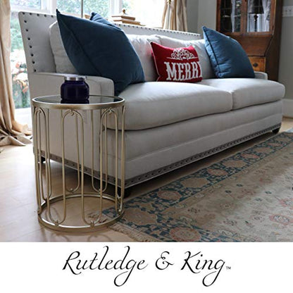 Rutledge & King Braswell End Table Set - Gold, Round, Nesting, Mirrored Tops | Living Room & Bedroom - color: Braswell - Gold