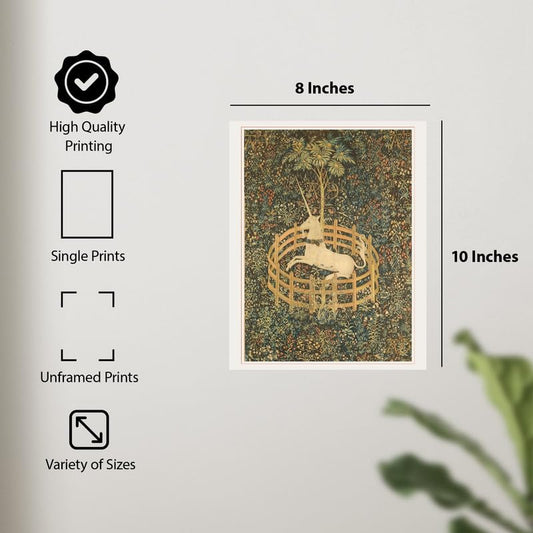 ALPINE INK CO. Mythical Unicorn Poster - Medieval Fantasy Garden Illustration Wall Decor - Modern Room Decor for Office Bedroom - Trendy Storybook Artwork - 8x10 Unframed Print - color: Style-10, size: 8"L x 10"W