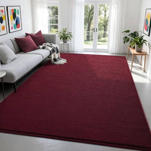 Nuttumico Modern Soft Area Rugs Memory-Foam Bedroom Carpet, 4x6 Feet Burgundy Red Carpet for Boys Girls Living Room, Dorm Nursery Decor, Soft and Machine-Washable - color: Burgundy Red, size: 4' X 6' (Rectangular)