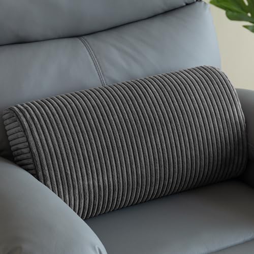 HIGOGOGO Lumbar Support Pillow for Recliner Chair/Accent Chair/Couch, Memory Foam Back Support Cushion for Elderly, Recliner Cushions for Back Rest, Pain Relief, Reading, Washable Cover, Dark Grey - color: Dark Grey, size: 20"x10"x4"