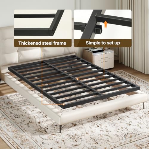 2 Inch Full Box Spring Low Profile, Heavy Duty Box Spring | Box Spring for Full Bed, Mattress Foundation, Quiet Steel Frame, Easy Assembly, Noise Free - size: Full