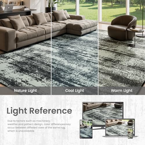 2x6 Hallway Runner Rug Washable Non-Slip Black White Low Pile Rugs | Stain Resistant, Soft Faux Wool, Abstract Pattern for Kitchen Walkway, Laundry Room, Entryway, Hallways - color: Black White, size: 2' x 6'(24''x72'')