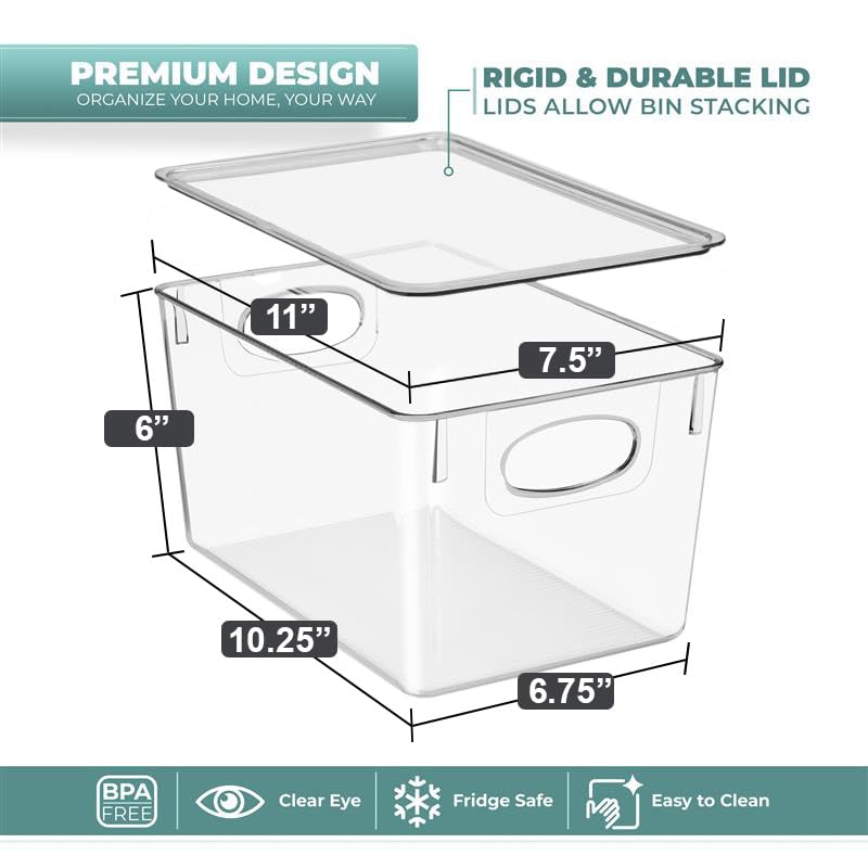 Sorbus Large Clear Plastic Storage Bins with Lids, Stackable Toy Storage Bins, Clothes, Medicine, Makeup, Closet, Art Supply, Bathroom, Shoe, Toy Storage Organizer (2 Pack) - size: Large, style: 2 Pack