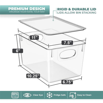 Sorbus Large Clear Plastic Storage Bins with Lids, Stackable Toy Storage Bins, Clothes, Medicine, Makeup, Closet, Art Supply, Bathroom, Shoe, Toy Storage Organizer (2 Pack) - size: Large, style: 2 Pack