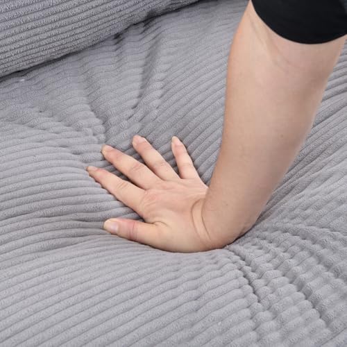 57 " Loveseat Sofa Couch, Upholstered 2 Love Seat Sofas with 2 Pillows Soft Cushions & Sturdy Frame, Space Saving Modern Small Sofa, Living Room Bedroom Apartment Small Space (Light Gray, 2 Seat) - color: Light Gray, size: 2 Seat