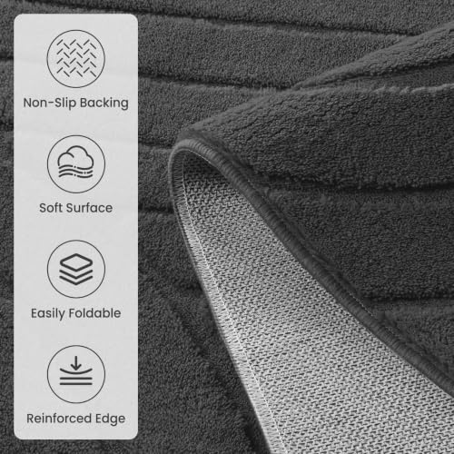 Sour Lemon Area Rugs 9x12 Living Room Bedroom, Modern Washable Rug Grey | Machine Carpet Non-Slip, Soft Large Fluffy Plush Thick, Big, Geometric High-Low Pile Nersy Rug for Kids Dining Room - color: Dark Grey, size: 9' x 12' (Rectangular)