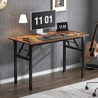 Need 47 inches Computer Desk Office Desk Folding Table with BIFMA Certification Computer Table Workstation, Rustic Brown AC5FB-120 | No-Assembly, Sturdy Foldable Desk for Home Office, Bedroom, Dorm Room, Student Study, Collapsible, Wide, Easy Storage - co