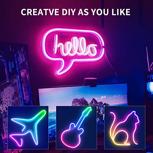 segrass 32.8ft LED neon Lights with Remote APP Control IP65 Waterproof Flexible Neon Strip Lights 24V RGB Rope Lights for Bedroom Room Outdoors Décor - size: 32.8ft