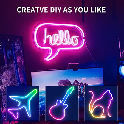 segrass 32.8ft LED neon Lights with Remote APP Control IP65 Waterproof Flexible Neon Strip Lights 24V RGB Rope Lights for Bedroom Room Outdoors Décor - size: 32.8ft