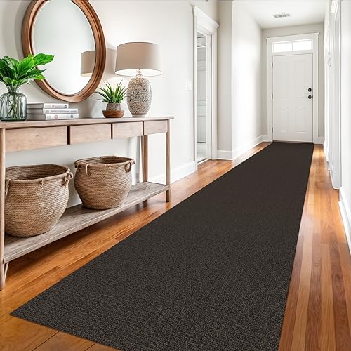 Washable Runner Rug, Non Slip Hall Runner, 3x16 Ft, Taupe/Coffee | Washable Braided Runner Carpet, Non Slip Rubber Dot Backed, For Hallway, Kitchen, Entryway, Bedroom, Laundry Room, Foyer - color: Taupe/Coffee, size: 3' x 16' (Rectangular)