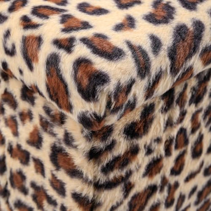 Luxe Faux Fur Storage Ottoman, Leopard, 12 x 12 x 12 in | Engineered Wood, Tool-Free Assembly, Modern Style, Seat And Footrest - color: Leopard, size: 12"D x 12"W x 12"H