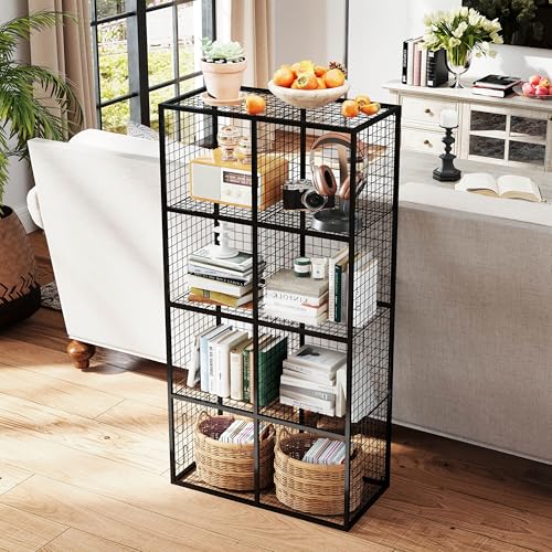 Wire Storage Cube, 8 Cube Metal Storage Organizer, Display Modular Bookshelf Shelf, Closet Cabinet for Bedroom, Office, Black
