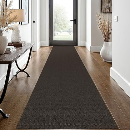 Washable Runner Rug, Non Slip Hallway Rug, 2x12 Ft, Taupe/Coffee | Washable Braided Runner Carpet,, Non Slip Rubber Dot Backed, For Hallway, Kitchen, Entryway, Bedroom, Laundry Room, Foyer - color: Taupe/Coffee, size: 2' x 12' (Rectangular)