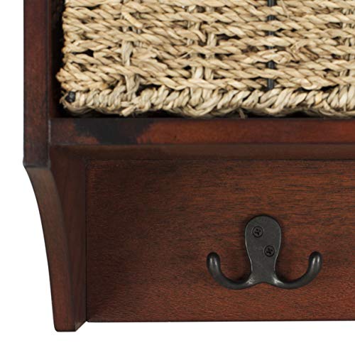 Safavieh Home Collection Finley Hanging 3 Basket Wall Rack - color: Cherry