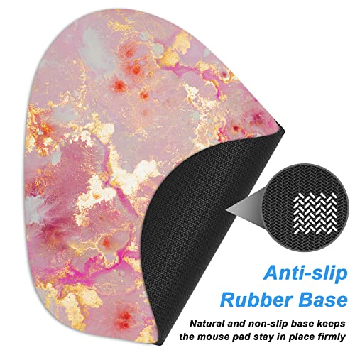 Rimilak Small Mouse Pad 6 x 7 Inch, Irregular Mini Mousepad, Gold Pink Marble - color: Gold Pink Marble, size: 7L x 6W inches