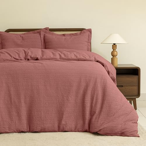 Dreamology Waffle Weave Duvet Cover,Full Size Duvet Cover Set,100% Cotton | Waffle Duvet Cover with Zipper Closure, Soft Bedding & Breathable Duvet Covers,Bedding Duvet Cover Full,3 Pcs (Terracotta) - color: Terracotta, size: Full