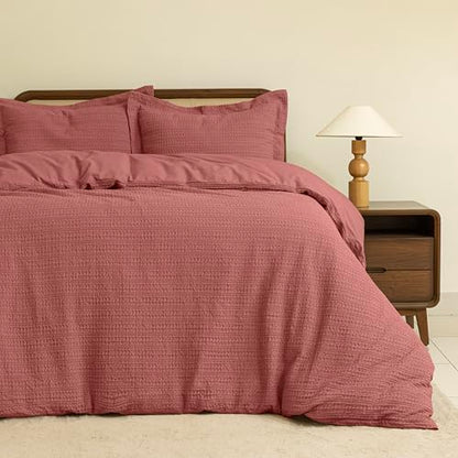 Dreamology Waffle Duvet Cover, Twin Duvet Cover, 100% Cotton Waffle Weave | Duvet Covers with Zipper Closure, Soft Luxury Textured & Breathable Duvet Cover Set,Twin Bedding Set 2 Pieces (Terracotta) - color: Terracotta, size: Twin