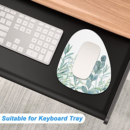Rimilak Small Mouse Pad 6 x 7 Inch, Irregular Mini Mouse Pad with Non-Slip Rubber Base, Waterproof Compact Mouse Mat for Laptop Computer Wireless Mouse Keyboard Home Office Travel, Green Leaves - color: Green Leaves, size: 7L x 6W inches