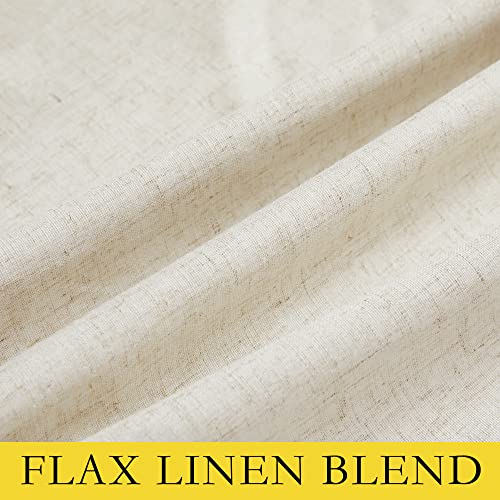 NICETOWN Natural Thick Linen Blend 100% Blackout Curtains 70" Long 2 Panels Set for Bedroom, 34" Wide, Rustic Grommet Thermal Insulated Flax Textured Full Blackout Window Draperies with White Liners - color: Natural, size: 34"W x 70"L (Pack of 2)