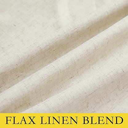NICETOWN Natural Thick Linen Blend 100% Blackout Curtains 70" Long 2 Panels Set for Bedroom, 34" Wide, Rustic Grommet Thermal Insulated Flax Textured Full Blackout Window Draperies with White Liners - color: Natural, size: 34"W x 70"L (Pack of 2)