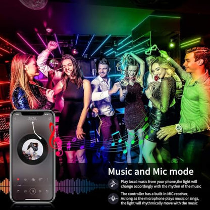 AILBTON Led Lights for Bedroom,100ft Led Light Strip Music Sync RGB Led Strip Lights Built-in Mic,Bluetooth App Control Led Room Lights with Remote,5050 RGB Rope Light - size: 100FT