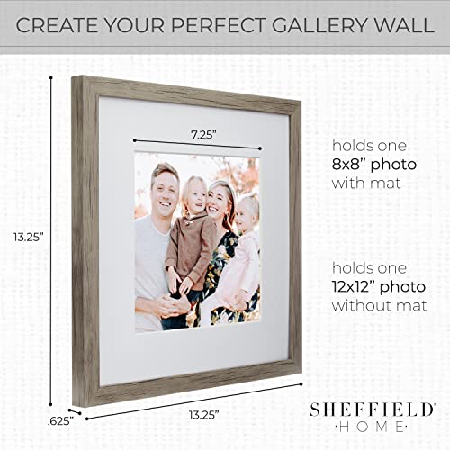 Sheffield Home 9 Piece Gallery Wall Frame Set, 12x12 Inch, Natural - color: Natural, size: 12x12 Inch