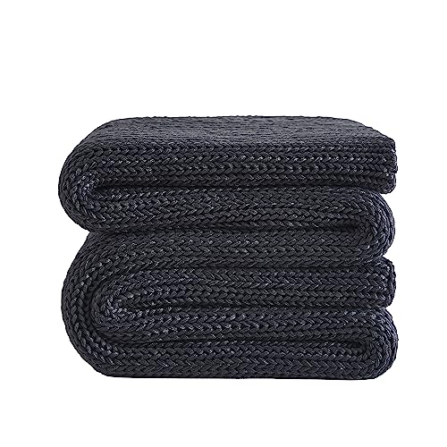 L'AGRATY Knitted Weighted Blanket - 50"x60" 7lbs Cooling Chunky Knit Heavy Blanket for Adults Braided Crochet Throw Thick Cable Yarn Knit Decorative No Beads Evenly Weighted Machine Washable | No Beads Evenly Weighted Machine Washable Chunky Braided Croch