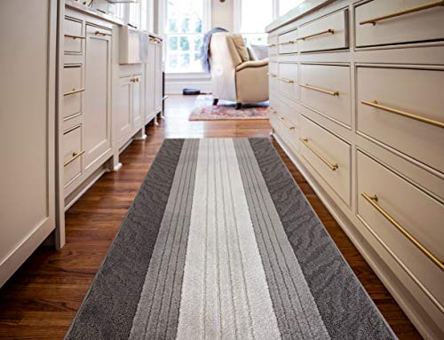 Custom Length Special Size Non-Slip Carpet Runner Rug for Long Narrow Hallways, Prevent Slippery Cold Floors, Retro Grey, 25'' x 3' Doormat Size - color: Retro / Grey, size: 2'1" x 3' (Rectangular)