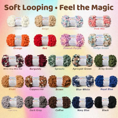 Super Soft Loop Yarn for Finger Knit, 3 Pack of 7.05oz/19.5yds Each, Chunky Blanket Yarn for Hand Knitting, #7 Jumbo Chenille Yarn, Fluffy Baby Blanket Yarn for Crochet Amigurumi(3 Pinkish Purple) - color: 3 Pinkish Purple