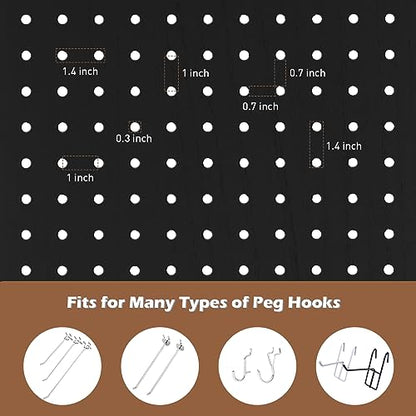 4 Panel Pegboard Room Divider | Folding Freestanding Display Screen, Privacy Partition for Retail, Craft Shows, Home Office, and Exhibition Use Black - color: Black-4 Panel, size: 4 Panel