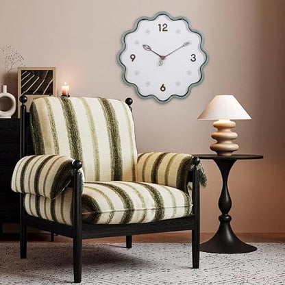 Wall Clock, Modern Small Wall Clocks Battery Operated 14 Inch, Silent Non-Ticking Analog Classic for Office, Home, Living Room, Bathroom, Kitchen, Bedroom, School(Light Green)