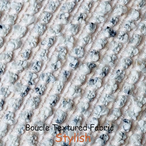 24x24 Blue Throw Pillow Cover Textured Boucle Striped Chic Morden Boho Accent Farmhouse Square Decorative Couch Pillow Cover for Home Decor Bed Sofa Living Room - color: Blue, size: 24" x 24" (Pack of 1)