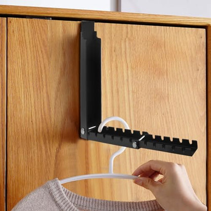 Zorfeter 1 PCS Over The Door Hanger, Foldable Drying Rack 10 Ridges, Black | Heavy Duty Space Saving, For Laundry Bedroom Travel - color: Black