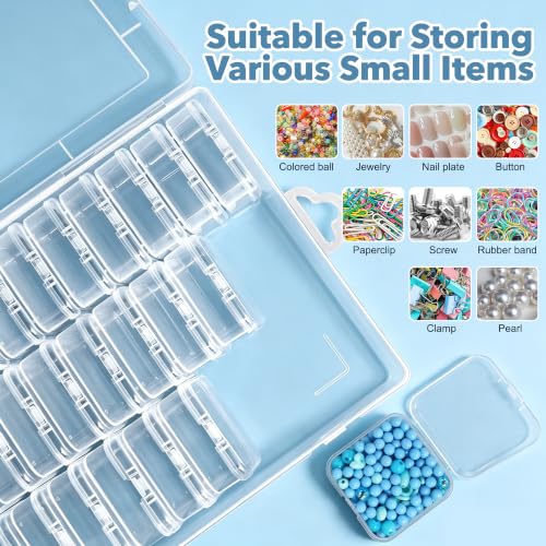 Bead Organizer Box, 72 Pcs Mini Clear Bead Storage with Hinged Lid and Labels, Small Plastic Containers for Jewelry Making, DIY Craft, Diamond Painting, Screws, Nail Art, and Seeds (2 Pack) - color: 2 Pack