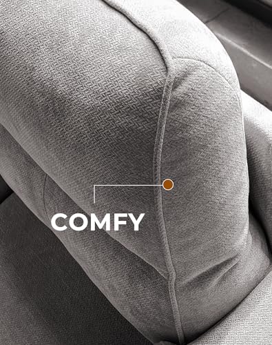 Upvilla 71.25" Modern Couches Deep Seat Sofa for Living Room(Light Gray) | 8” Cushion, Comfy 2-Seater Chenille Loveseat with Convertible Armrest, Removable Sofa Cover, High Leg - color: Light Gray, size: 71.25" Couch