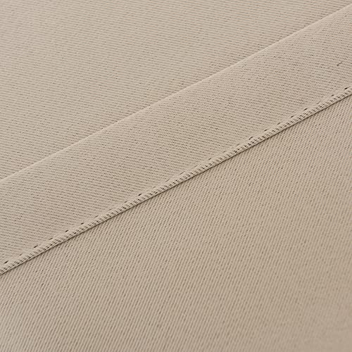 INLINAS Blackout Curtains with Sheer Overlay, Beige, 37x63 Inches | Grommet Top Double Layer Curtains for Bedroom and Living Room Thermal Reduction Light Blocking and Energy Saving, Set of 2 - color: Beige, size: 37"W x 63"L (Pack of 2)