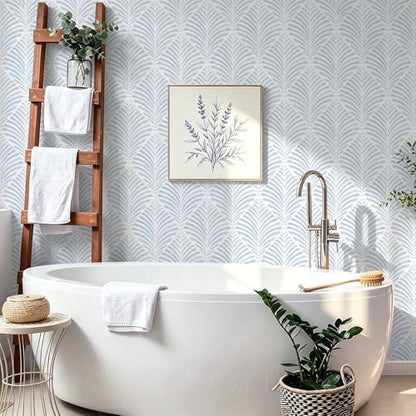 Safiyya Peel and Stick Wallpaper Boho Contact Paper Blue Geometric Modern Wall Paper Textured Self Adhesive Removable Wallpaper for Bedroom Bathroom Apartment Living Room Vinyl Rolls 17.3"x78.7" - color: Blue and White, size: 17.3" x 78.7"